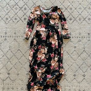 Mikarose Black Floral Maxi Dress